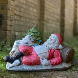 Stone Santa Claus Sculpture Concrete Figurine Outdoor Decoration Christmas Ornament Front Door Statue Winter Decor Gift - thumbnail 3