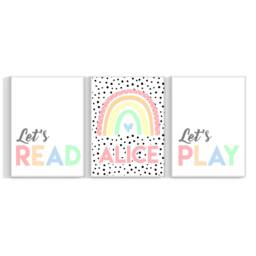 Personalised Rainbow Bedroom Prints, Girls Room, Initial, Polka Dot, Baby Name Print, Home Decor 585 - thumbnail 1