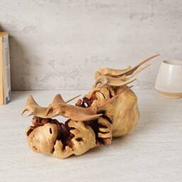 Manta Ray Family Sculpture, Coral Reef, Parasite Wood Statue, Figurine, Fish, Burl Wood, Home Decor, Decoration, Unique Gift For Mom - thumbnail 4