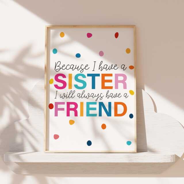 Sisters Make The Best Friends Print, Girls Bedroom Decor, Sister Prints, Wall Art, Sibling Big Sis Lil - image 1