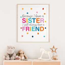 Sisters Make The Best Friends Print, Girls Bedroom Decor, Sister Prints, Wall Art, Sibling Big Sis Lil - thumbnail 2