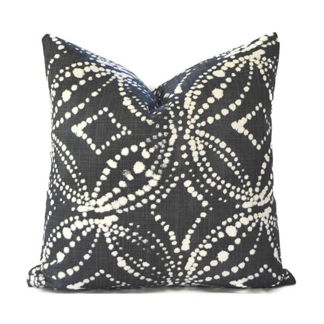 Indoor Pillow Cover With Zippers, Easy To Use & Washable, Charcoal Gray Black Gerardo Flame - image 1