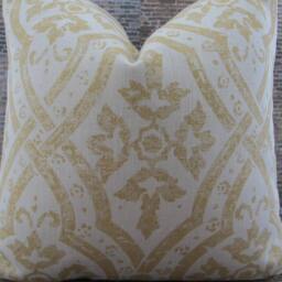 3Bm Designer Pillow Cover, 10 X 20, Mg Jasmine Gold & Cream Linen - thumbnail 4