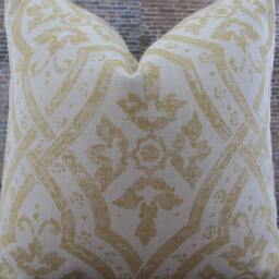 3Bm Designer Pillow Cover, 10 X 20, Mg Jasmine Gold & Cream Linen - thumbnail 3