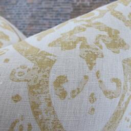 3Bm Designer Pillow Cover, 10 X 20, Mg Jasmine Gold & Cream Linen - thumbnail 2