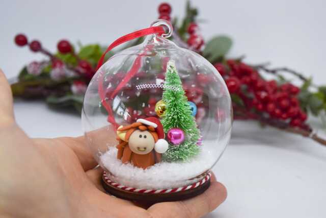 Handmade Highland Cow Ornament, Christmas Tree Decoration, Glass Bauble - image 1