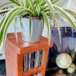 Cd Desktop Storage Stand Handmade Pinewood Organiser - thumbnail 2