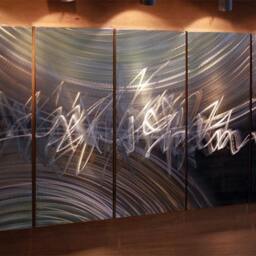Abstract Metal Wall Art Sculpture, Modern 3D Painting, Indoor Outdoor Decor - thumbnail 3