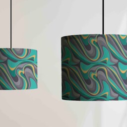 New Luxury Premium Quality Drum Abstract Lava Design Lamp Shade Pendant Light Multicoloured Pattern Available Many Shapes - thumbnail 2