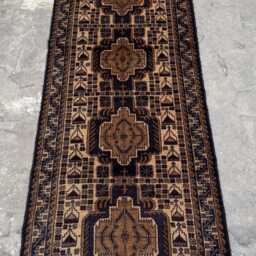 Elegant 2'10x9'7 Handmade Vintage Afghan Wool Runner Rug - Traditional Tribal Floral Design, Boho Hallway Carpet, Perfect Gift - thumbnail 3