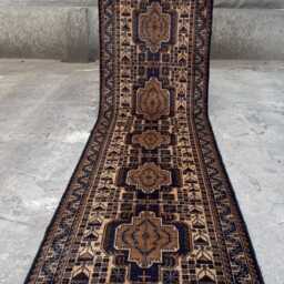 Elegant 2'10x9'7 Handmade Vintage Afghan Wool Runner Rug - Traditional Tribal Floral Design, Boho Hallway Carpet, Perfect Gift - thumbnail 2