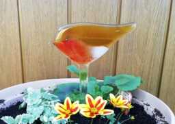 Fused Glass Robin Garden Stake Plant Pot Decoration - thumbnail 1