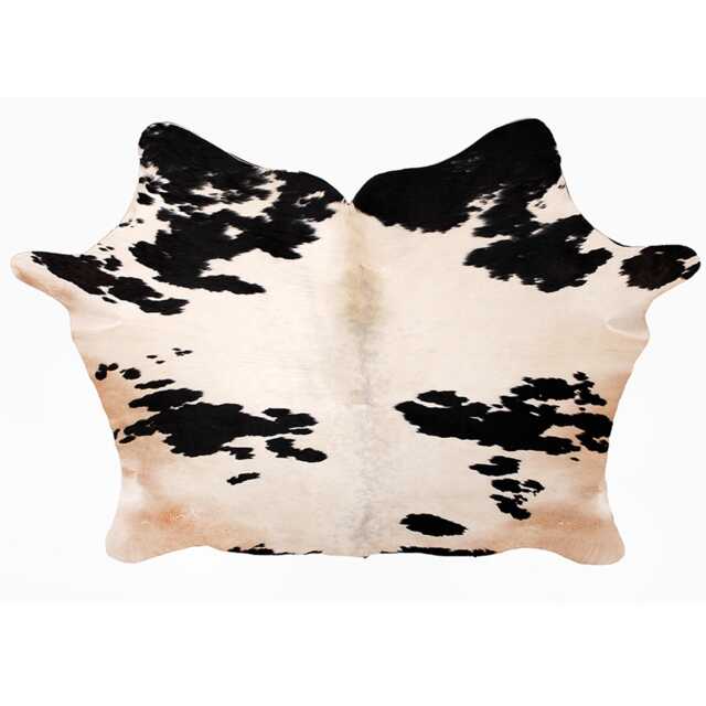 Black & White Cowhide Rug Large Hair-On Leather Accent - 48x44 Inches - image 1