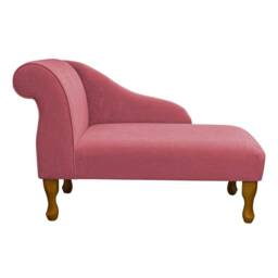 Handmade Mini Chaise Longue Plush Flamingo Pink Accent Sofa - 41 - thumbnail 3