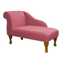 Handmade Mini Chaise Longue Plush Flamingo Pink Accent Sofa - 41 - thumbnail 2
