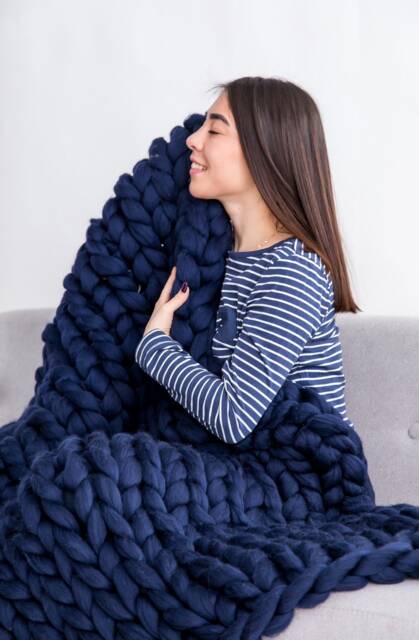 Chunky Knit Blanket Christmas Arm Chunky Giant Cozy Throw Gift For Mom, Super Throw, Gift - image 1