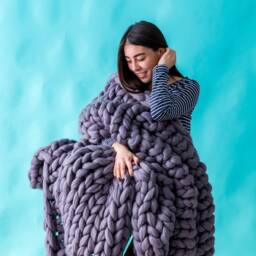Chunky Knit Blanket Christmas Arm Chunky Giant Cozy Throw Gift For Mom, Super Throw, Gift - thumbnail 3