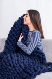 Chunky Knit Blanket Christmas Arm Chunky Giant Cozy Throw Gift For Mom, Super Throw, Gift - thumbnail 1