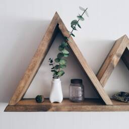 Mountain Shelf/Geometric Shelf, Triangle Essential Oil Mountain Wall Art, Crystal Nature Adventure, Travel - thumbnail 2