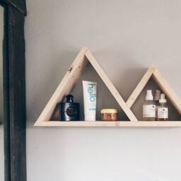 Mountain Shelf/Geometric Shelf, Triangle Essential Oil Mountain Wall Art, Crystal Nature Adventure, Travel - thumbnail 3