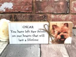 Pet Memorial, Dog Cat Memorial, Handmade Personalised Plaque, Photograph Frame, Remembrance, Memorial Gift - thumbnail 1
