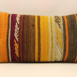 Lumbar Pillow 12x24 - 30x60 cm Turkish Kilim Boho Throw Covers Old Cushion Vintage 4Oaf-325 - thumbnail 2