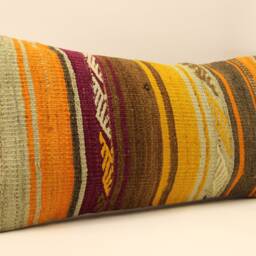 Lumbar Pillow 12x24 - 30x60 cm Turkish Kilim Boho Throw Covers Old Cushion Vintage 4Oaf-325 - thumbnail 3