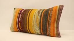 Lumbar Pillow 12x24 - 30x60 cm Turkish Kilim Boho Throw Covers Old Cushion Vintage 4Oaf-325 - thumbnail 1