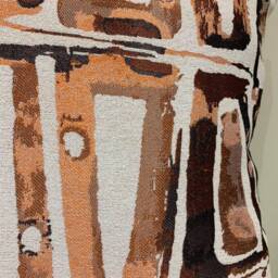 Handmade Cushion Cover Tapestry Orange Geometric - thumbnail 3