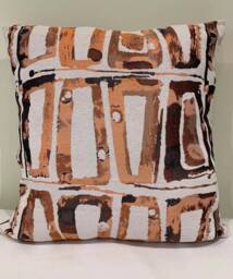 Handmade Cushion Cover Tapestry Orange Geometric