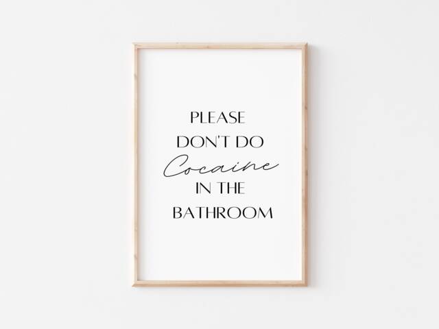 Please Don't Do Coke in The Bathroom - Print Toilet