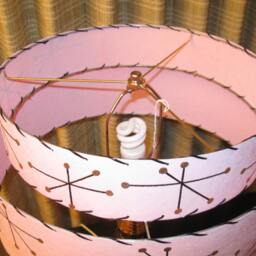 Mid Century Vintage Style 2 Tier Fiberglass Lamp Shade Modern Starburst Retro Pink - thumbnail 4