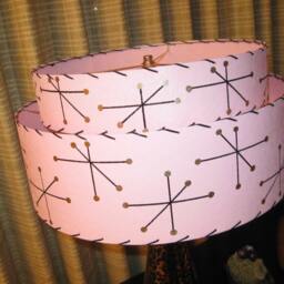 Mid Century Vintage Style 2 Tier Fiberglass Lamp Shade Modern Starburst Retro Pink - thumbnail 3