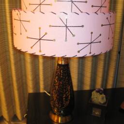 Mid Century Vintage Style 2 Tier Fiberglass Lamp Shade Modern Starburst Retro Pink - thumbnail 2