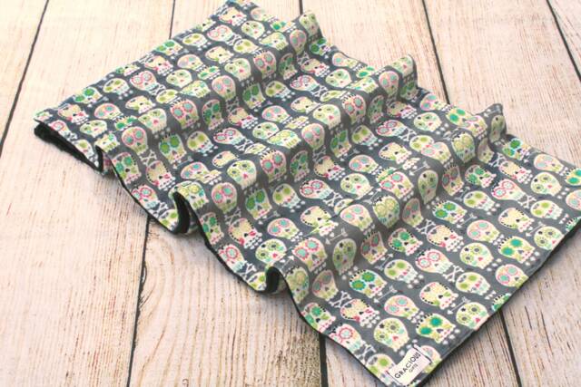 Sugar Skull Minky Baby Blanket - Shower Gift New Gender Neutral Soft Lovey Nursery Keepsake Wooby - image 1
