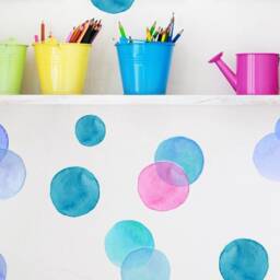 Wall Decals Watercolor Circles, Shades Of Pink, Tile Decals, Furniture Hand-Painted Dot Home D??cor - thumbnail 3