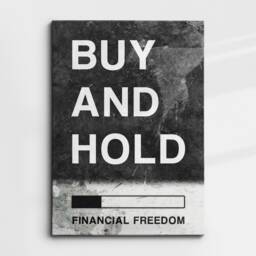 Buy & Hold Quote Financial Freedom Stock Market Trading Inspirational, Framed Canvas Wall Art Poster Print, Home Office & Room Decor, Gift - thumbnail 3