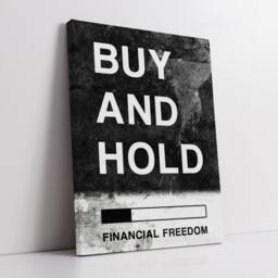 Buy & Hold Quote Financial Freedom Stock Market Trading Inspirational, Framed Canvas Wall Art Poster Print, Home Office & Room Decor, Gift - thumbnail 2