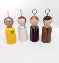 The Stone Roses Inspired Hand-Painted Peg Doll Ornament