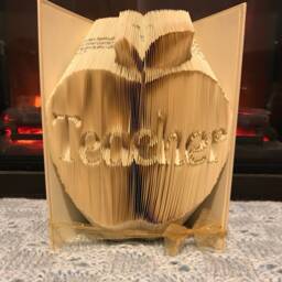 Teacher in Apple Folded Book - Appreciation Week English First Day Of School Last Christmas Birthday - thumbnail 2