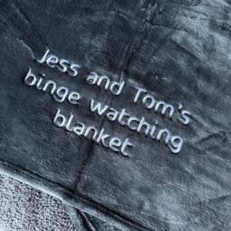 Personalised Embroidered Fleece Blanket, Custom Name & Date, Couples Anniversary Gift - thumbnail 2
