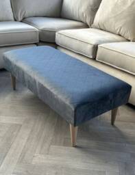 Premium Stitched Lid Pattern Footstool Ottoman Coffee Table Bench - Handcrafted Large High Quality Pouffe Footrest Made in UK - thumbnail 3