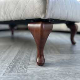 Handcrafted Stitched Dark Grey Ottoman - Plush Fabric Footstool Bench - thumbnail 4
