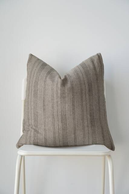 Sage Green Striped Hmong Pillow Cover, Ethnic Home Decor - image 1