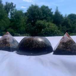 Orgone Pyramid Set, Copper & Quartz Crystal, Emf Protection - thumbnail 4