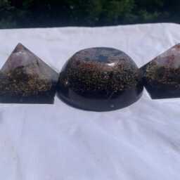 Orgone Pyramid Set, Copper & Quartz Crystal, Emf Protection - thumbnail 3