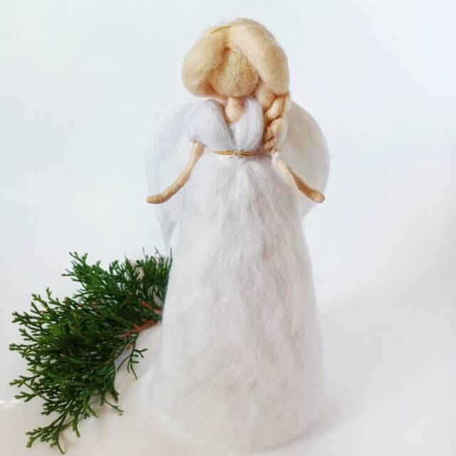 Christmas Angel Tree Topper Angel Felt Custom Xmas Ornament Waldorf Doll Big Small Gift - image 1