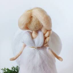 Christmas Angel Tree Topper Angel Felt Custom Xmas Ornament Waldorf Doll Big Small Gift - thumbnail 2