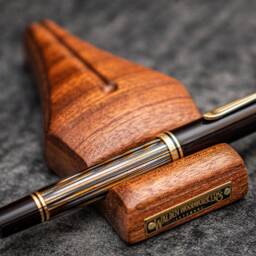 The Nib Rest Wooden Pen Stand - Mahogany Rest, Handmade Fountain Holder, Desk Organizer, Wood Display Stand, Decor Gift - thumbnail 2