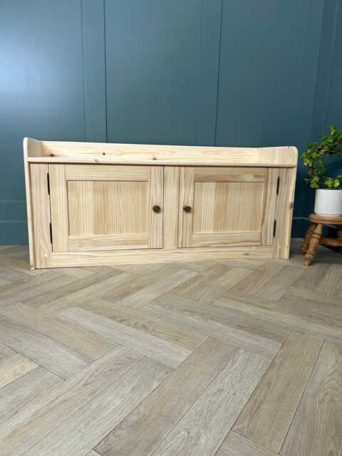 Stock Wood Shoe Storage Bench Seat - 2 Door Cupboard Hallway, Dining Or Window - 1220mm - image 1